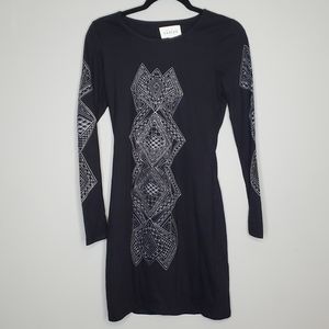 Sabine Stretch Knit Dress Size Small Black White